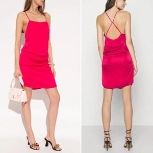 Birgitte Herskind orly ruched satin strappy back dress 17909